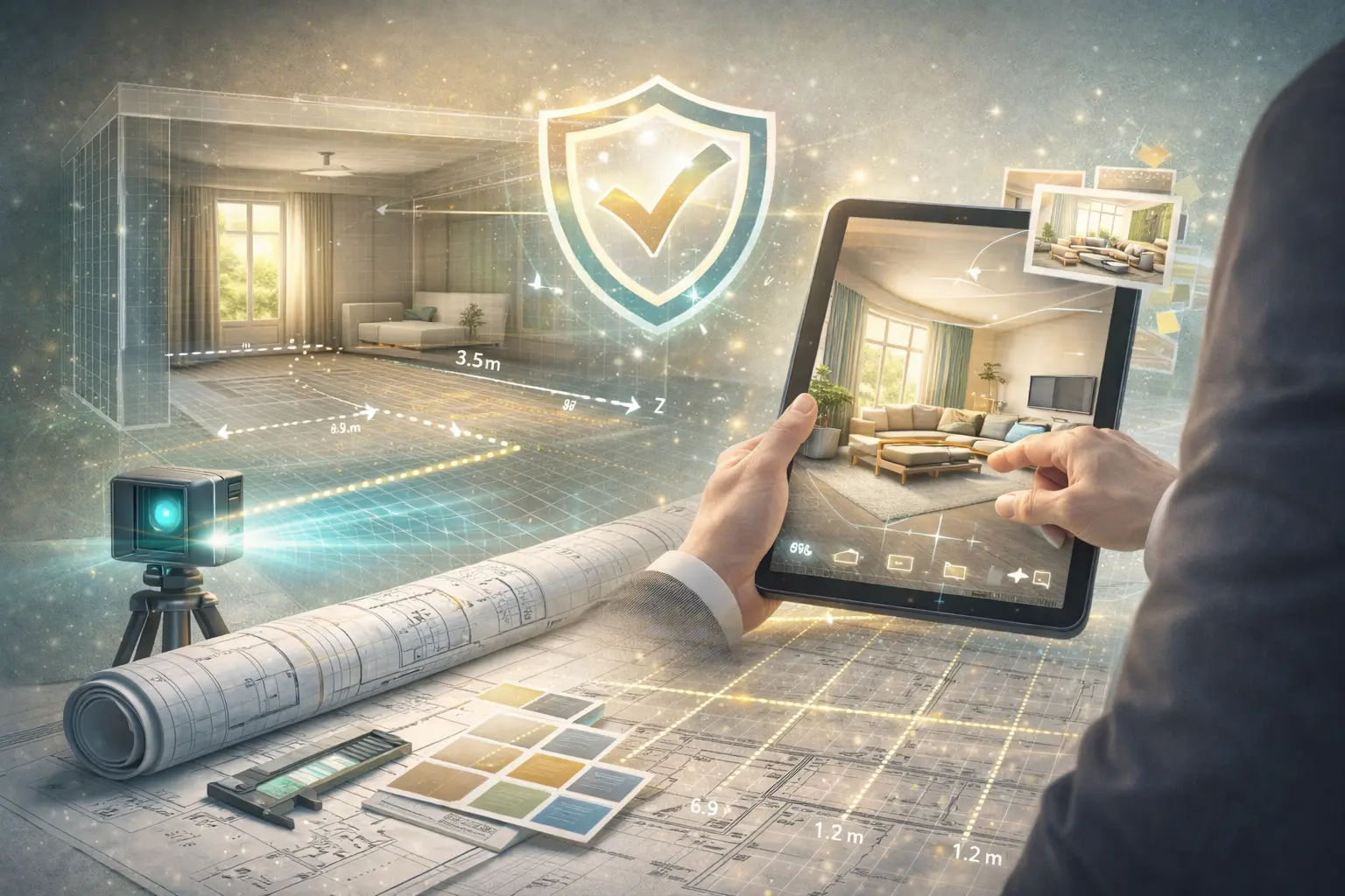 Diseño de interiores seguro con medidas reales, circulación validada y coherencia espacial